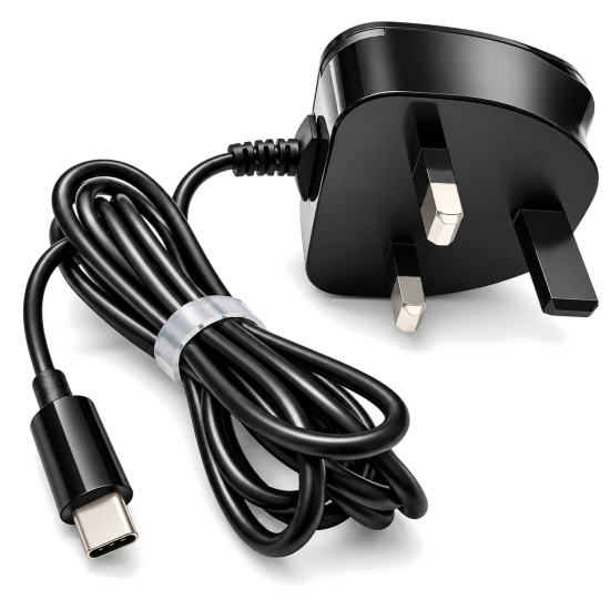 AMEEGO 20W USB-C Mains Charger with Built-in Cable for USB-C Phone or Nintendo Switch 