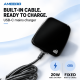 AMEEGO 20W USB-C Mains Charger with Built-in Cable for USB-C Phone or Nintendo Switch 