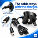 AMEEGO 20W USB-C Mains Charger with Built-in Cable for USB-C Phone or Nintendo Switch 