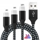 Fast Charging Braided Two Colour Data USB Cable for iPhone 8 Pin, Android MicroUSB and Type C