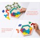 Wooden Hexagon Puzzle for Kid Adults -Multi Colour 