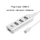 4 Ports Multi USB  Splitter 2.0 USB Hub Adapter for PC Mac Desktop Computer