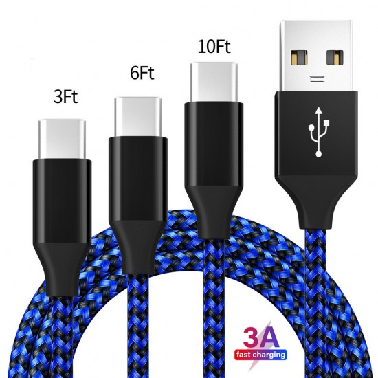 Fast Charging Braided Two Colour Data USB Cable for iPhone 8 Pin, Android MicroUSB and Type C