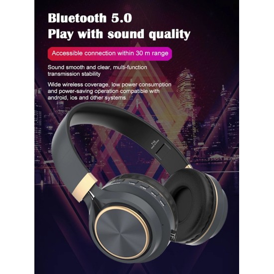Foldable Bluetooth 5.0 Wireless Gaming Sport Headphone T10