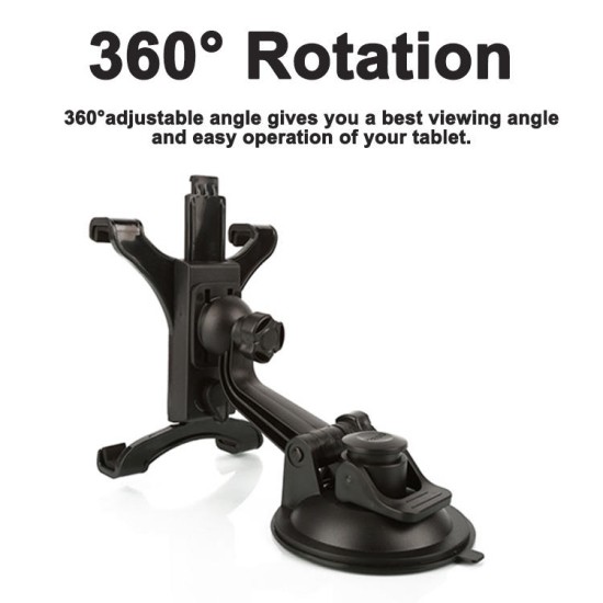 Universal For iPad 360 Degree Rotation Windshield Suction Cup Mount Dashboard Car Tablet Holder