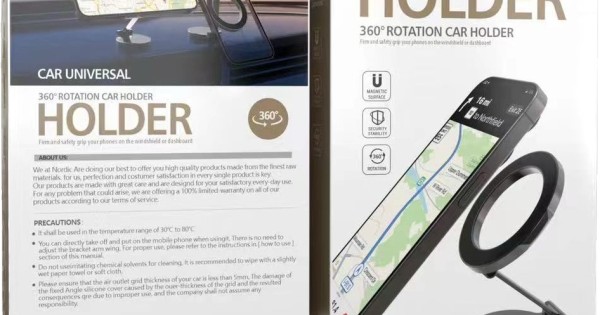 Magnet Safe Magnetic Folding Phone Holder - 1080 Degree Rotation