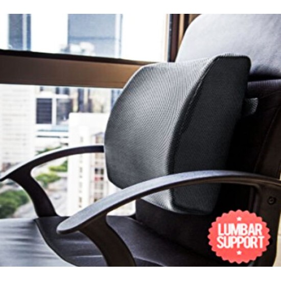 Adjustable 3D Mesh Memory Foam Back Support Cushion Office Chair and Car Seat Cushion Lumbar Support Back Pillow