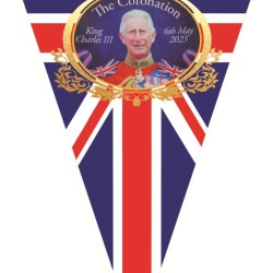 King Charles III Flag Bunting Banner - 10m - 30 Flags