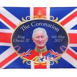 King Charles III Coronation Hand Waving Flags