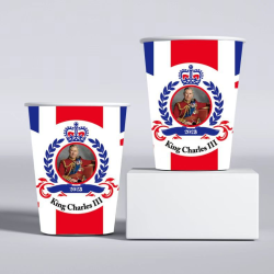 King Charles III Coronation Celebration Recyclable Paper Cups 10Pack