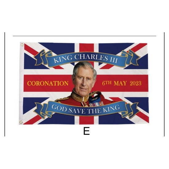 King Charles III Coronation Hand Waving Flags