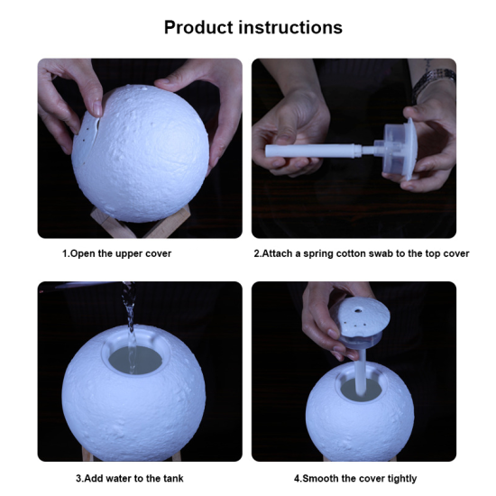 3D Print Moon Light Humidifier and Essential Oil Diffuser