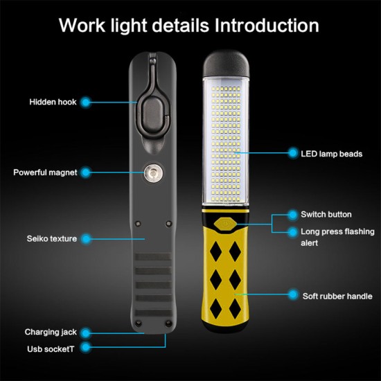 USB Rechargeable Work Lights Ultra Bright 360 degree LED Working Light For Car Repair
