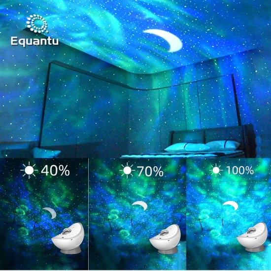 Equantu New Design Starry Sky Projection Lamp QB958 with Music Sleep Aid Sound Galaxy Projector Lamp