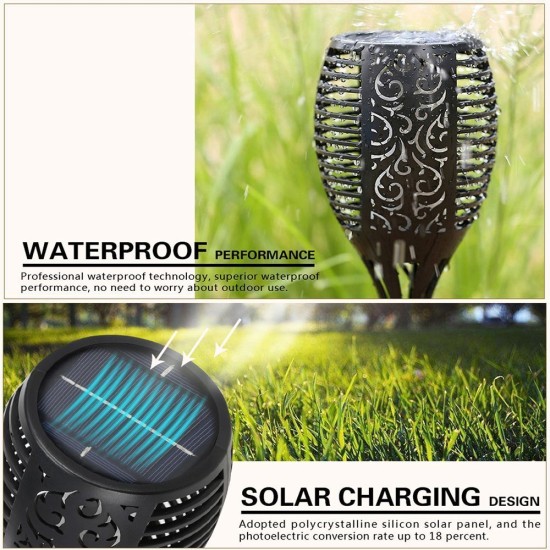 IP65 Waterproof LED Solar Torch Flame Outdoor Lights 