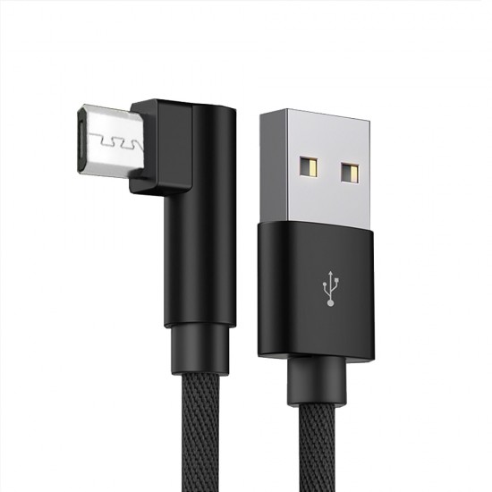 Elbow Fabric Right-Angled 90 Degree Fast  Charging  Data Cable for iPhone 8 Pin Android Type-C in 3 colours  