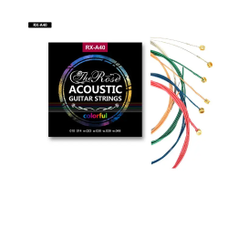 Acoustic Coloured Guitar  Strings - 1 Set - Normal Light Gauge 11-50
