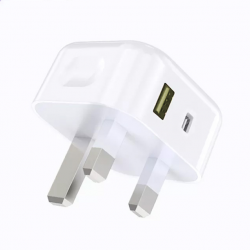 PD/20W & QC3.0 USB C and USB A Plug Adapter Fast Charge