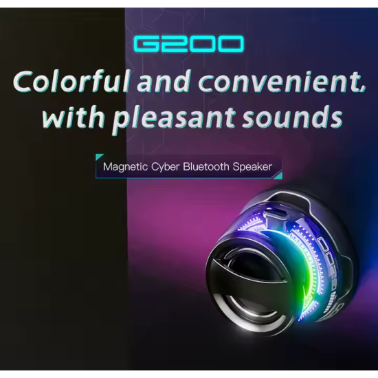 G200 Bluetooth Portable Magnetic RGB Speaker - Black