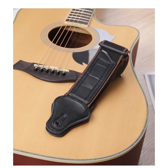 Guitar Strap with 3 Pick Holders for Electric/Acoustic Guitar (Cotton Strap)