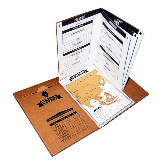 64 Page Notepad Travelogue Scratch Off Map including Travel Journal