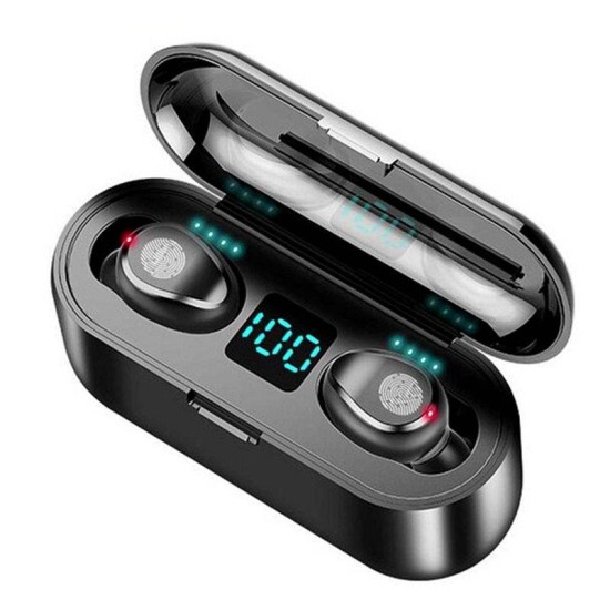 BT 5.0 TWS LED Display Mini In-Ear Sports Gaming Headset Wireless Earbuds Earphone F9