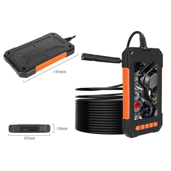 Industrial Handheld Endoscope HD 1080P 4.3 inch Screen with IP67 Waterproof Snake Camera 8 LED Lights 2600mAh