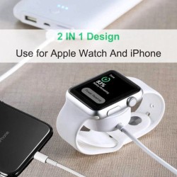 2 in 1 Compact Portable Magnetic Wireless Charger for iWatch and iPhone