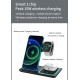 15W Foldable 3 in 1 Fast Wireless Charger Pad Stand Holder 