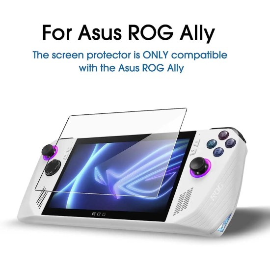 2pcs Handheld Console Screen Protector Tempered Glass for ASUS ROG Ally (2023) 