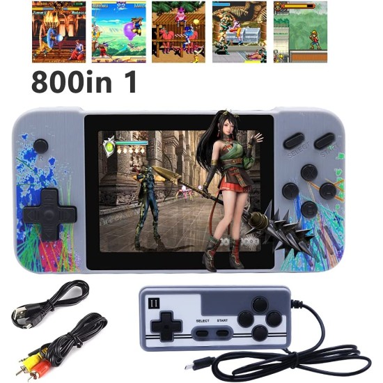 Retro Video Game Console 800 Classic FC Games 3.5'' Screen 1200mAh Rechargeable Battery Portable Game Console Support TV Connect