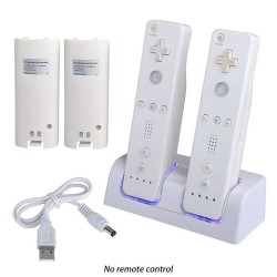 Dual Charging Station Dock and Battery Pack Kit for Wii/Wii U Remote Controller