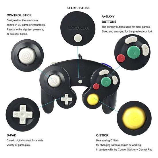 Gaming Controller for Nintendo Game Cube -  Wired      