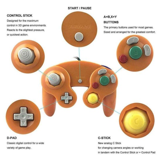 Gaming Controller for Nintendo Game Cube -  Wired      