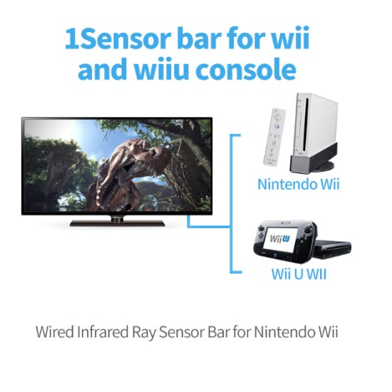 Wired Infrared Sensor Bar for Nintendo Wii and Wii U Console