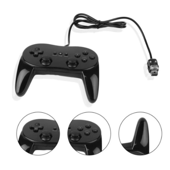 Wired Remote Gamepad Classic Controller Pro Shock Joystick for Nintendo Wii