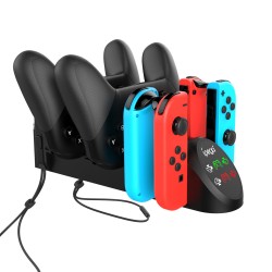 6 in 1 Multifunctional Charging Station Stand for Nintendo Switch Joy Cons Pro Controller Charger Dock PG-9187