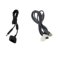 1.8m 2 in 1 Play and Charge Kit Replacement USB Charging Cable for Xbox 360