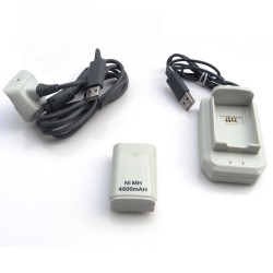 4 in 1 Battery Charging Docking Station Kit for Xbox 360 Wireless Controller - White