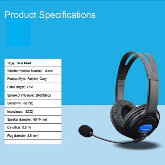 Wired 3.5mm Gaming Headset with Microphone for PS4/PS5/X-One/ PC