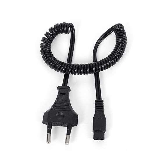 Euro 2 Pin EU Plug Mains Power Cable Lead - Black