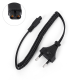 Euro 2 Pin EU Plug Mains Power Cable Lead - Black