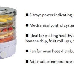 Electric Food Dehydrator 350w with 5 Removable Trays for Healthy & Natural Snacks