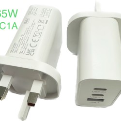 QC4.0 PD3.0 USB-C 65W  Fast Charging 2C1A 3Ports GAN Charger