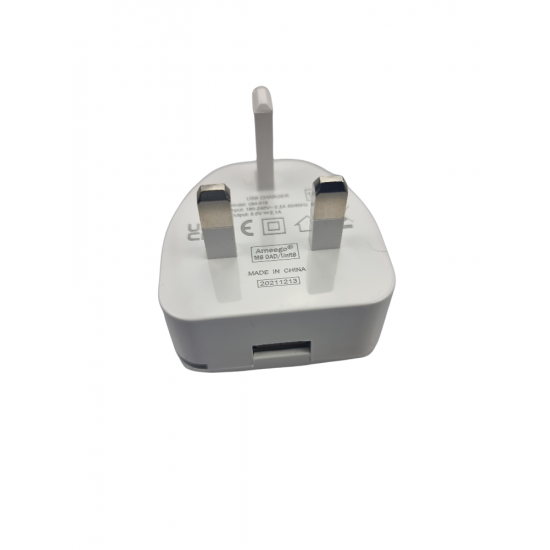 Single USB 2A Plug - White