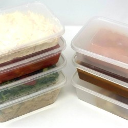 Heavy Duty Plastic Food Containers with Lids  - 500ml - Case of 250