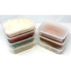 Heavy Duty Plastic Food Containers with Lids - 650ml - Case of 250