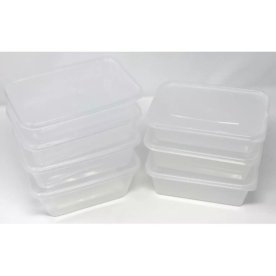 Heavy Duty Plastic Food Containers with Lids - 650ml - Case of 250