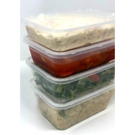 Heavy Duty Plastic Food Containers with Lids - 650ml - Case of 250