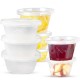 Round Heavy Duty Plastic Food Containers with Lids  8oz - Case of 450